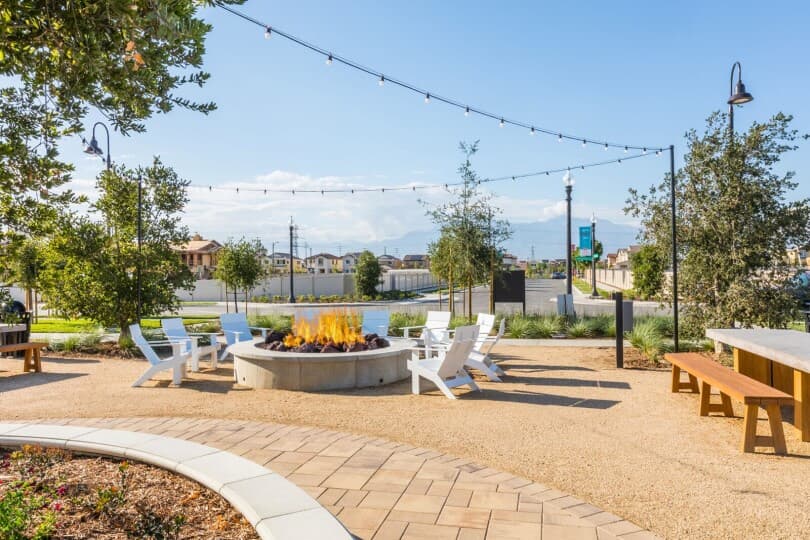 Emerald Park fire pit at New Haven in Ontario Ranch, CA by Brookfield Residential