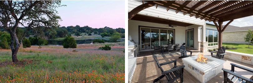 Left: Field; Right: Williams Patio | Provence | Austin, Texas