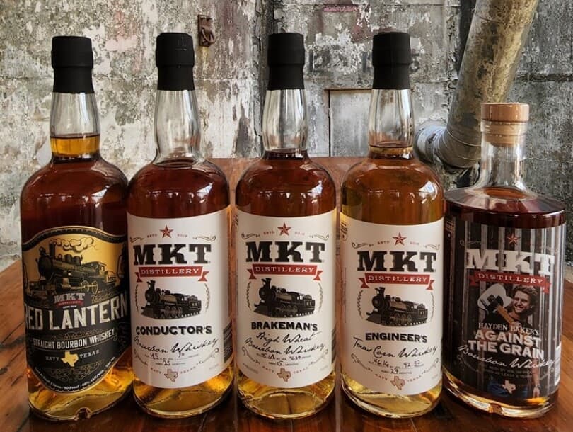 Liquor bottles from MKT Distillery in Katy TX