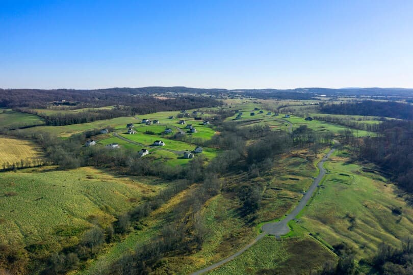 Aerial view of Waterford Manor by Brookfield Residential in Leesburg, VA